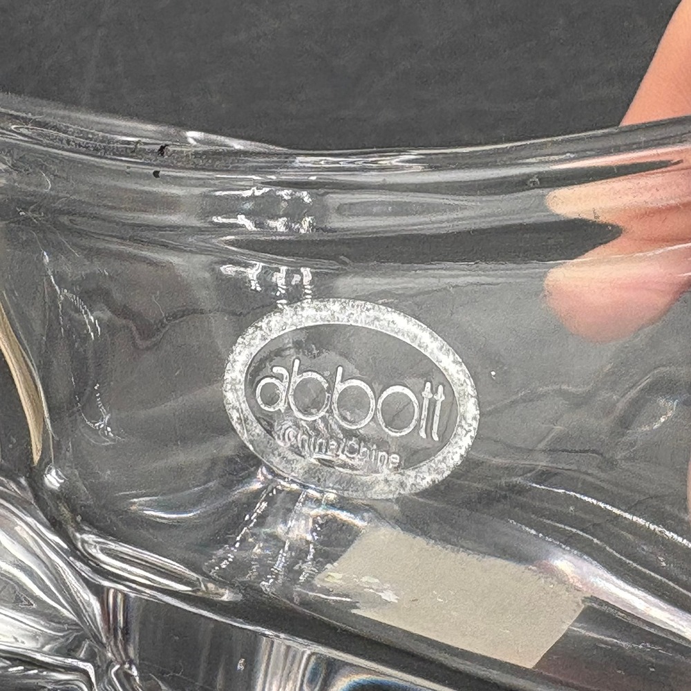 Abbott Clear Glass Bathtub Dish Clawfoot Soap Jewelry Trinket Holder 5.5 Inch